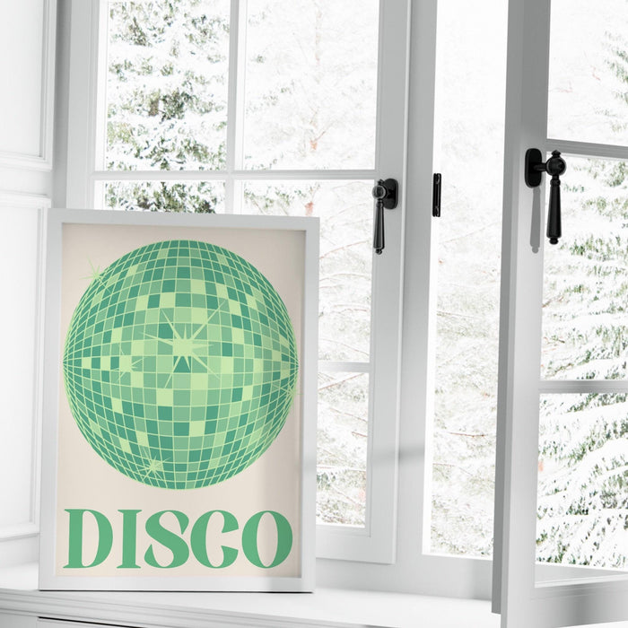 Trendy retro disco ball poster | retro print | preppy poster | disco poster | trendy retro | disco ball decor  | preppy prints | minimalist