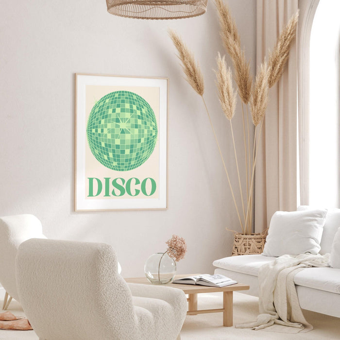 Trendy retro disco ball poster | retro print | preppy poster | disco poster | trendy retro | disco ball decor  | preppy prints | minimalist