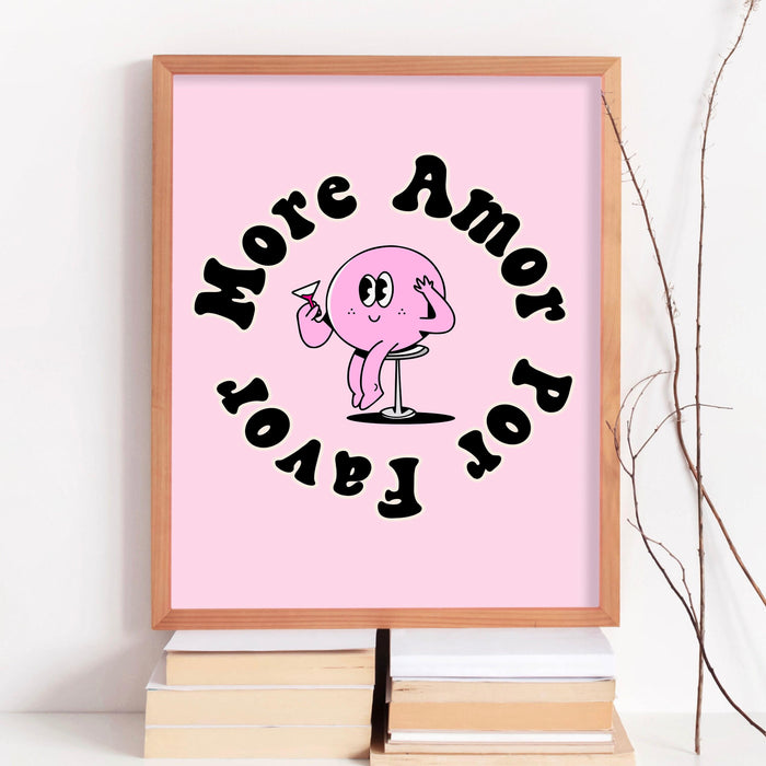 Trendy print, retro wall art, minimalist retro mascot wall art pink aesthetic print, pink print, funny art positive affirmation, digital art
