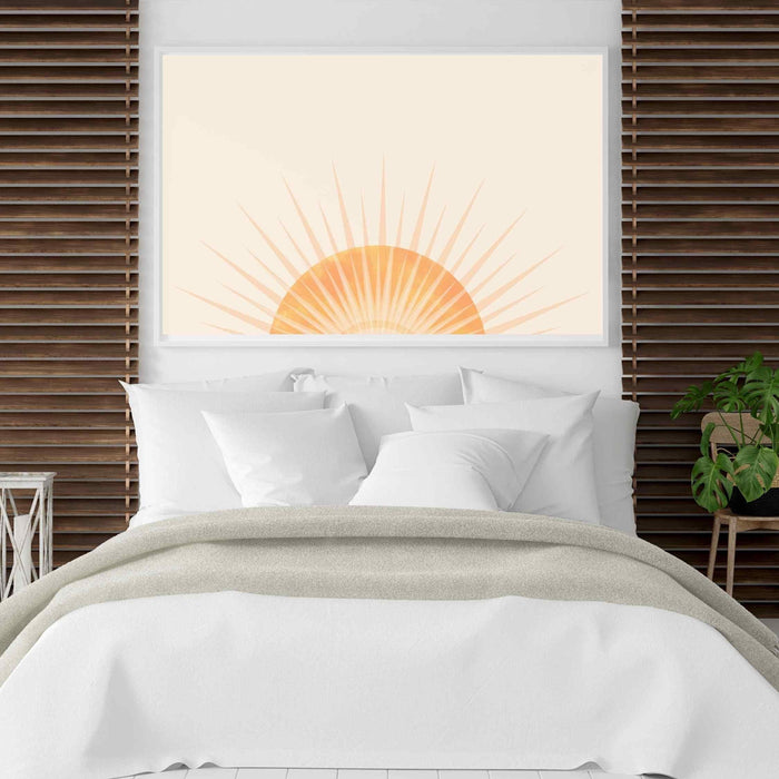 Sunrise wall art, boho horizontal sun print, yellow sun poster, boho art print, sunset print, sun nursery print, colorful sun, boho wall art