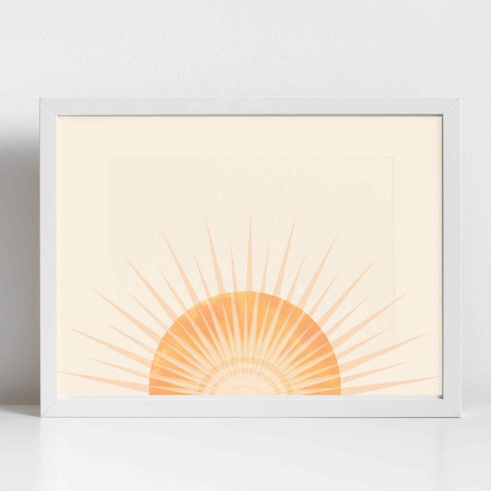 Sunrise wall art, boho horizontal sun print, yellow sun poster, boho art print, sunset print, sun nursery print, colorful sun, boho wall art