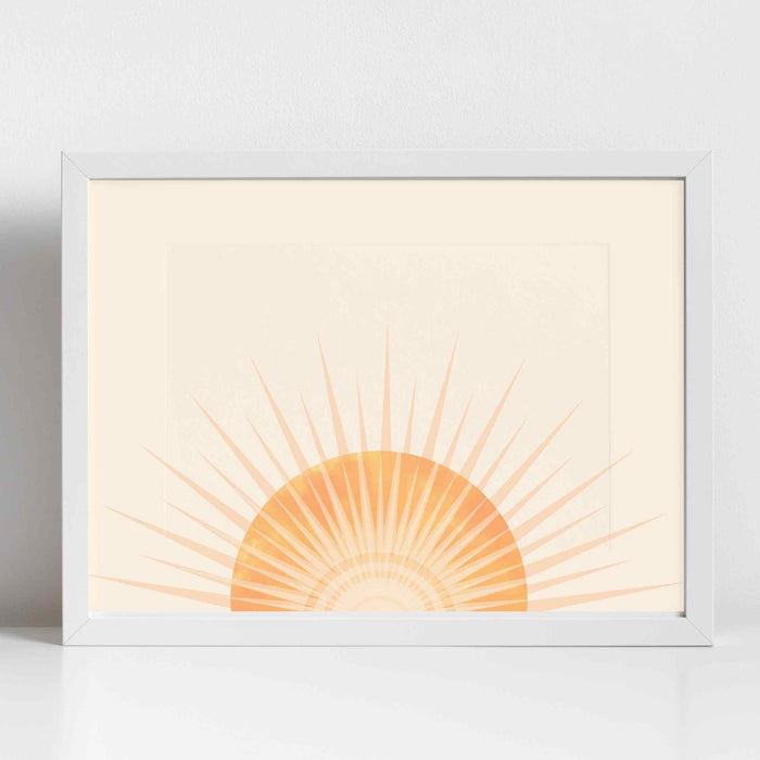 Sunrise wall art, boho horizontal sun print, yellow sun poster, boho art print, sunset print, sun nursery print, colorful sun, boho wall art