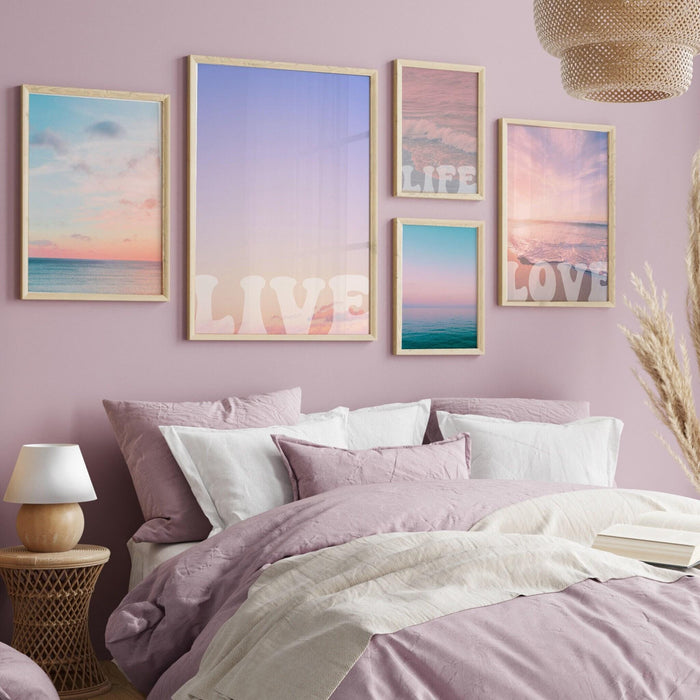 Set of 6  blush pink wall art, blush pink wall decor digital art download | printable art decor, digital download, 70's wall art printables