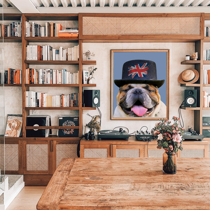 Set of 3 bulldog prints,pet portrait, preppy room decor, trendy poster, bulldog wall art, funny dog, gift for teenage boy, kitchen bar decor