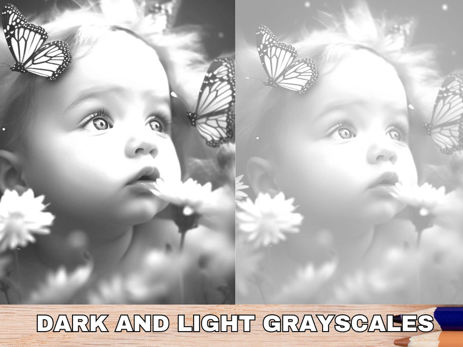 Secret garden | delicate printable adult grayscale colouring book pages | set of 25 printable coloring in pages instant digital download pdf