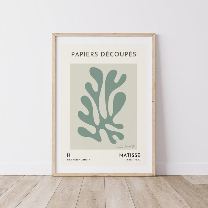 Sage green matisse print, matisse cut out poster, matisse print download, modern boho wall art, boho print,
