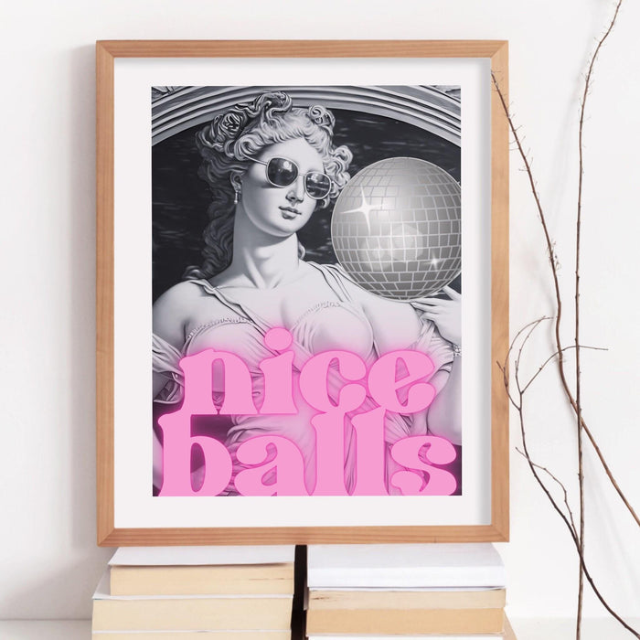 Retro wall art | funny print | black and white wall art | girly print | disco ball girls drinking poster | trendy dorm room decor printables