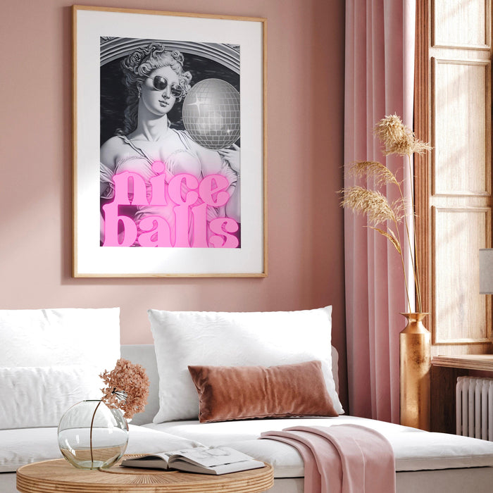 Retro wall art | funny print | black and white wall art | girly print | disco ball girls drinking poster | trendy dorm room decor printables