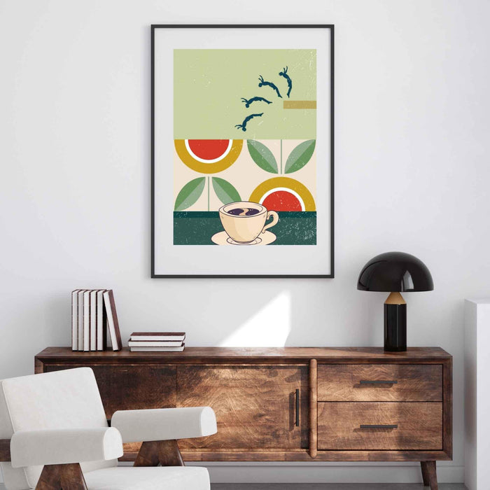 Retro art, coffee print, coffee poster, coffee wall art, coffee gifts, coffee lovers gift, syfi,retro decor