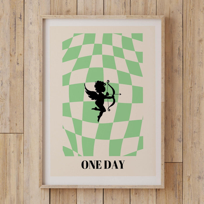 Preppy wall art cupid, digital print, preppy art, preppy poster print, preppy room decor, college room decor, minamalist, affirmation poster