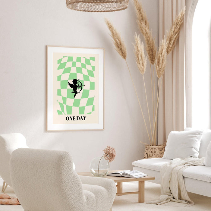 Preppy wall art cupid, digital print, preppy art, preppy poster print, preppy room decor, college room decor, minamalist, affirmation poster