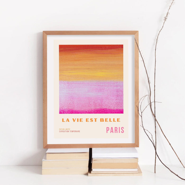 Pink wall art, abstract poster, 70s style poster, 60s flower print, orange pink decor, dork room wall art, printable set of 3, aesthetic art