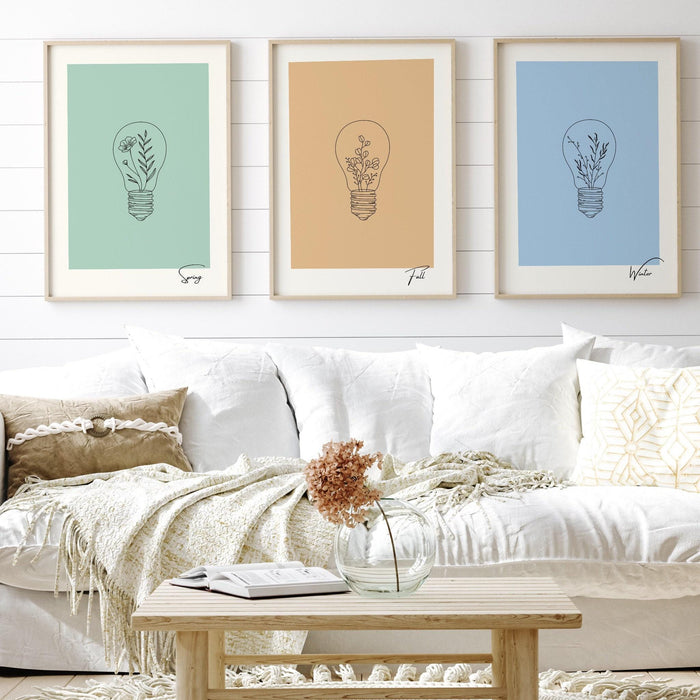 Pink flower market digital download, 70s style poster, 60s flower print, orange pink decor, botanical wall art, printable set of 4, line art