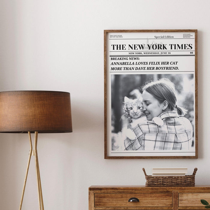 Newspaper print customized personal gift custom engagement gift for friend gift for daughter trendy newspaper print instant digital download