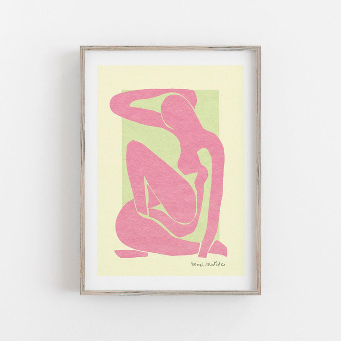 Matisse pink wall decor, pink wall decor, green wall decor, pink green wall art, matisse wall art, matisse print, pink green print, matisse