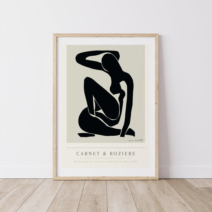Matisse decor, matisse art print, matisse the cut outs, matisse black woman, matisse art decor, matisse, black and white print, digital art