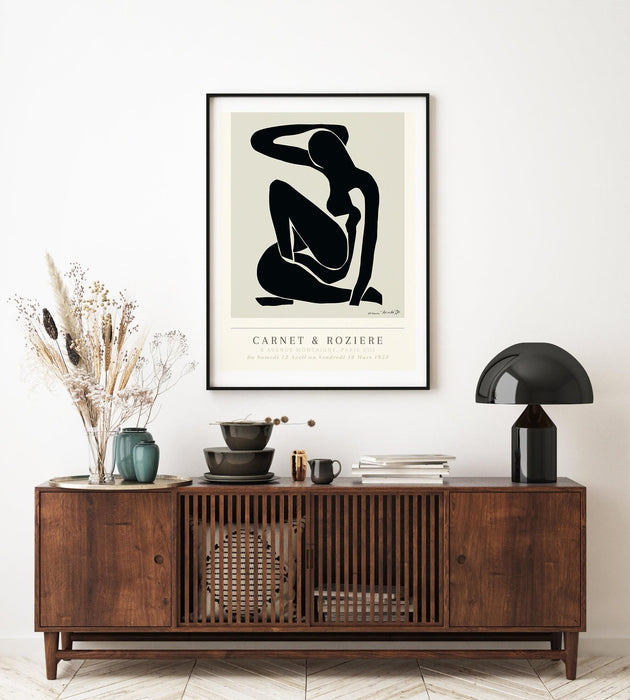 Matisse decor, matisse art print, matisse the cut outs, matisse black woman, matisse art decor, matisse, black and white print, digital art