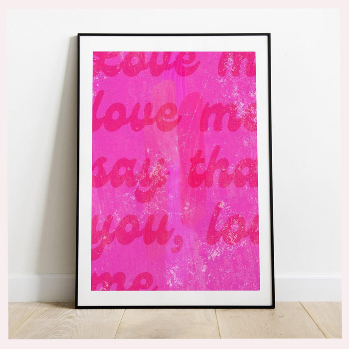 Hot pink wall art set of 6 prints | set of 6 pink prints | over sofa prints | pink abstract print set | pink poster set | hot pink gallery