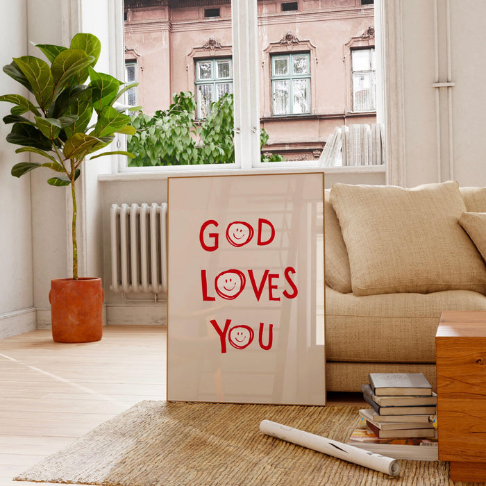 God loves you christian allies minimalist christian wall art psalm print christian poster god art trendy bible art digital download 1 print