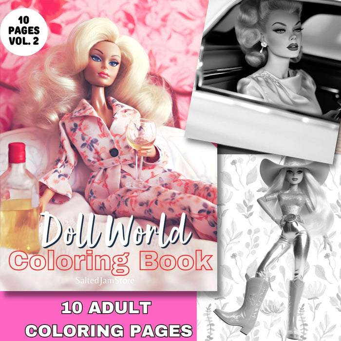 Funny colouring book pages, printable adult grayscale | set of 10 printable coloring in pages instant, gift for bestie, digital download pdf