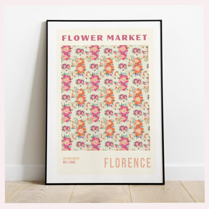 Flower market print, botanical wall art, floral drawing posters, florence wall art, florence print, digital download prints, flower market