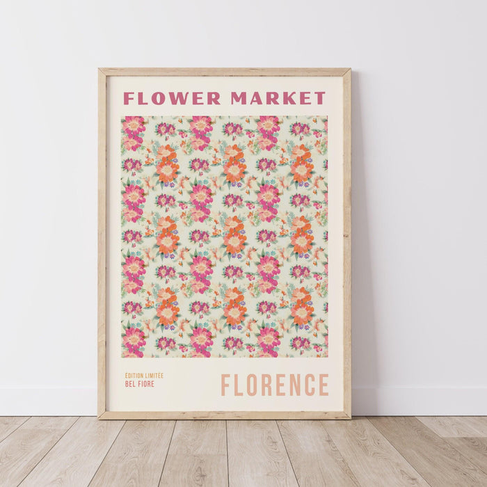 Flower market print, botanical wall art, floral drawing posters, florence wall art, florence print, digital download prints, flower market