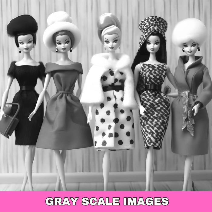 Fashion girl gift, printable adult grayscale colouring book, grayscale, gift for bestie, coloring in pages instant digital download pdf