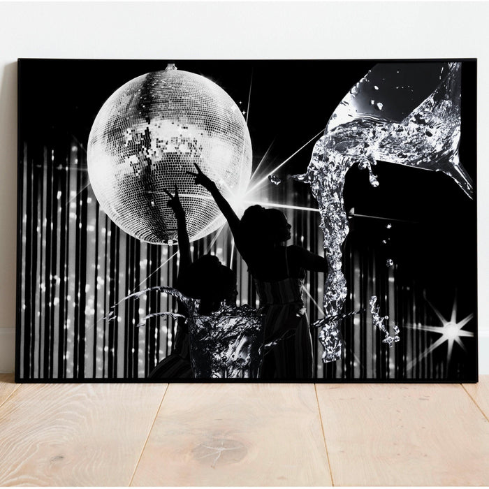 Disco dancing, apartment gallery wall, trendy bar cart art, set of 5, aesthetic print, disco poster,black  white prints, digital art