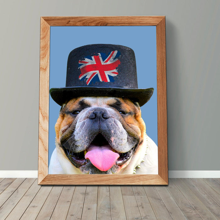 Dog print, english bulldog picture, dog wall art, bulldog gifts, funny dog print, gift for pet lovers, dog portrait, game room wall decor