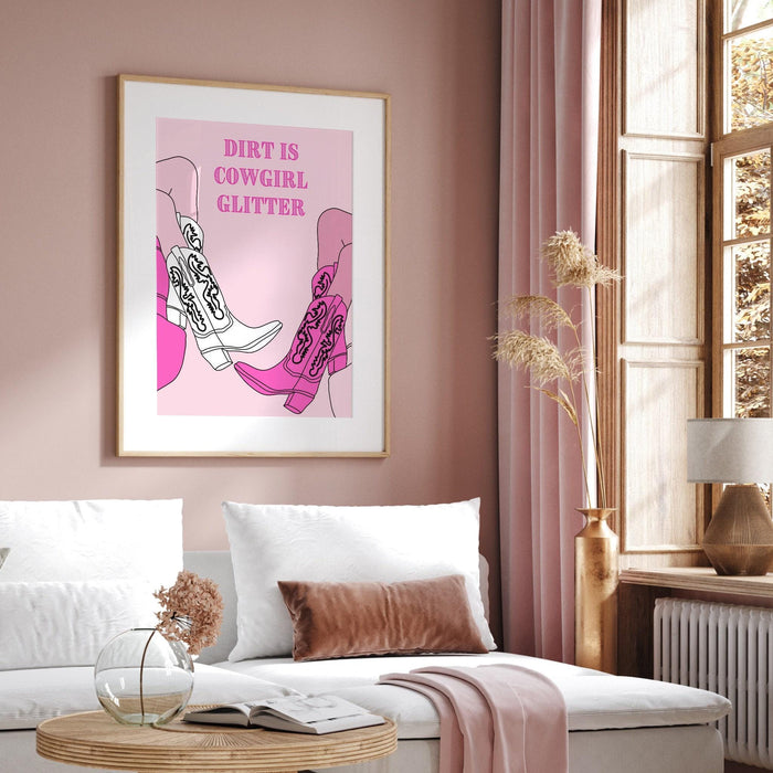 Cowgirl wall art | cute western decor | cowgirl boot print | preppy wall art digital download | cowgirl boots, cowgirl quote, preppy art