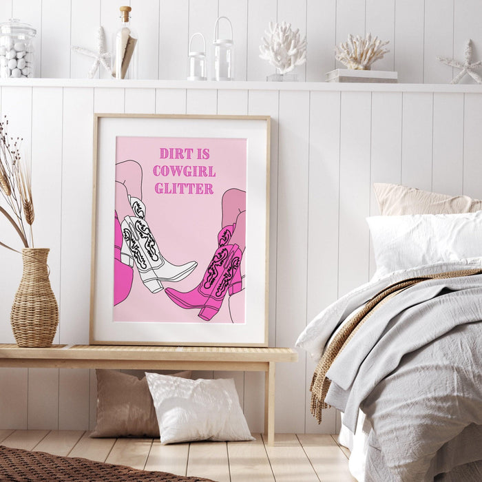 Cowgirl wall art | cute western decor | cowgirl boot print | preppy wall art digital download | cowgirl boots, cowgirl quote, preppy art