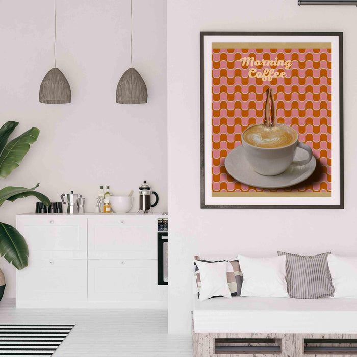 Coffee print, drink poster, modern kitchen decor, retro poster, pop art, kitchen art, exhibition poster, illustration, coffee lover