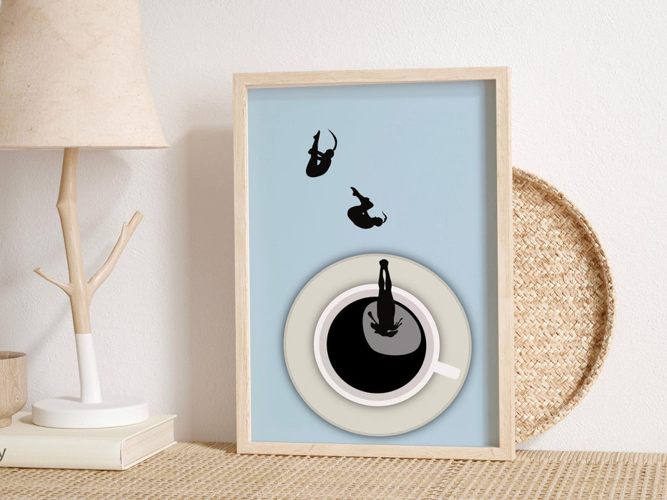 Coffee print, drink poster, modern kitchen decor, retro poster, pop art, kitchen art, exhibition poster, illustration, coffee lover