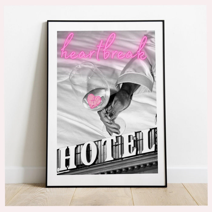 Black and white trendy retro wall art, trendy aesthetic print, black and white wall decor, pink print, funny art, minimalist, digital art