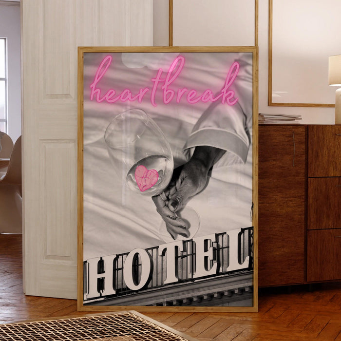 Black and white trendy retro wall art, trendy aesthetic print, black and white wall decor, pink print, funny art, minimalist, digital art