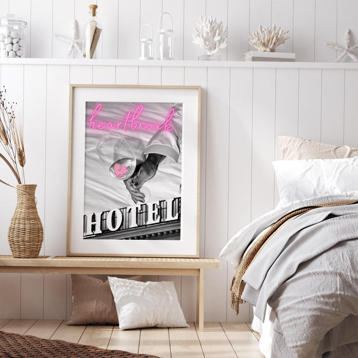 Black and white trendy retro wall art, trendy aesthetic print, black and white wall decor, pink print, funny art, minimalist, digital art