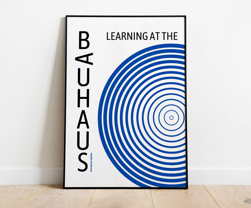 Bauhaus printable blue exhibition poster, bauhaus artwork, bauhaus 1923, mid century poster, retro office decor, high quality poster