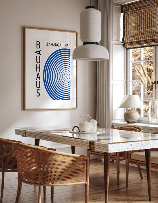 Bauhaus printable blue exhibition poster, bauhaus artwork, bauhaus 1923, mid century poster, retro office decor, high quality poster