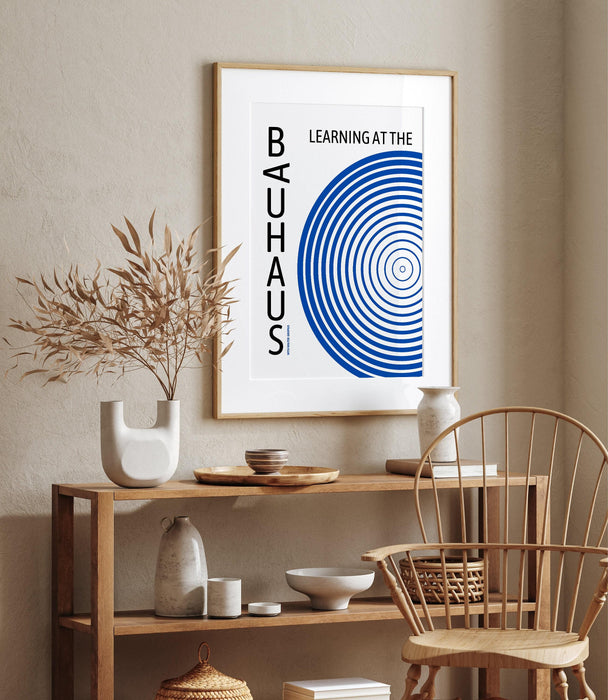 Bauhaus printable blue exhibition poster, bauhaus artwork, bauhaus 1923, mid century poster, retro office decor, high quality poster