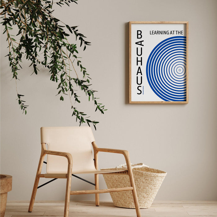 Bauhaus printable blue exhibition poster, bauhaus artwork, bauhaus 1923, mid century poster, retro office decor, high quality poster