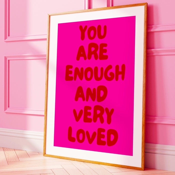 Positive quote dopamine decor pink turquoise poster funky 70s wall art digital artwork printable girly dorm room trendy digital download
