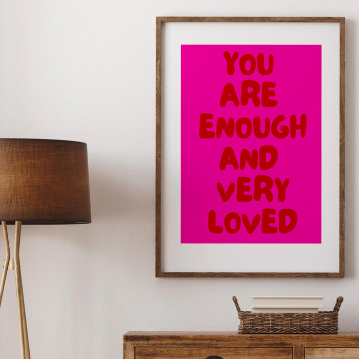 Positive quote dopamine decor pink turquoise poster funky 70s wall art digital artwork printable girly dorm room trendy digital download