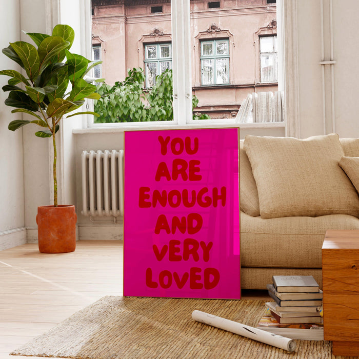 Positive quote dopamine decor pink turquoise poster funky 70s wall art digital artwork printable girly dorm room trendy digital download