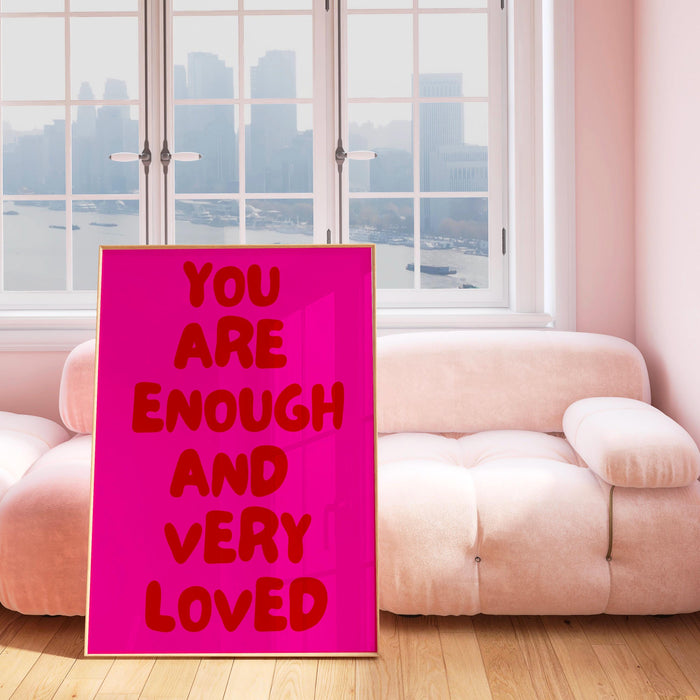 Positive quote dopamine decor pink turquoise poster funky 70s wall art digital artwork printable girly dorm room trendy digital download