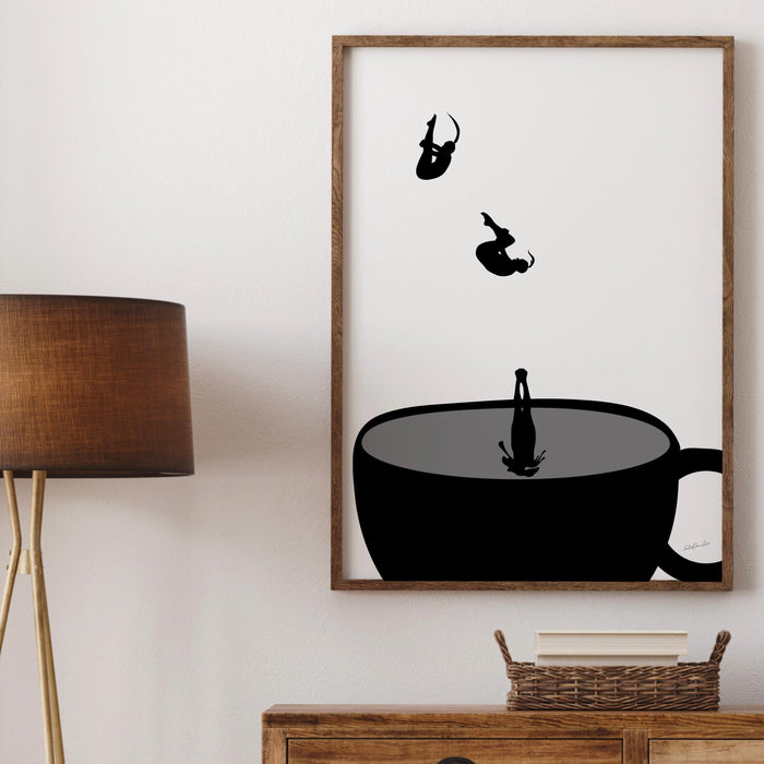 Coffee print, drink poster, modern kitchen decor, retro poster, pop art, kitchen art, exhibition poster, illustration, coffee lover