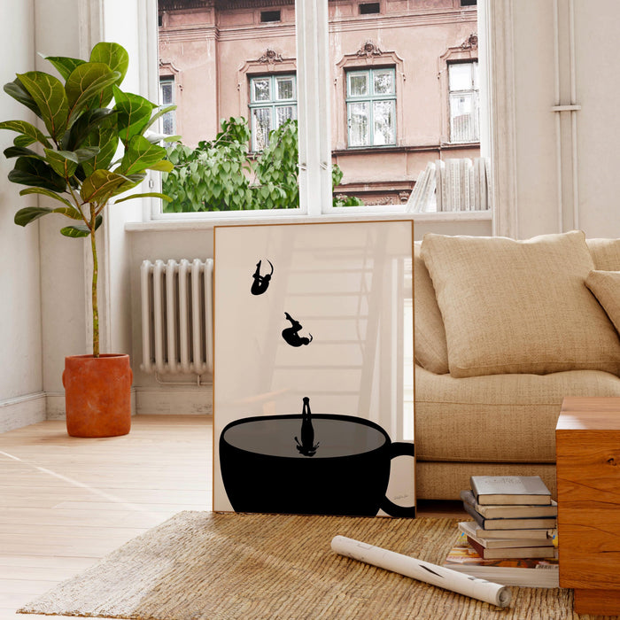 Coffee print, drink poster, modern kitchen decor, retro poster, pop art, kitchen art, exhibition poster, illustration, coffee lover