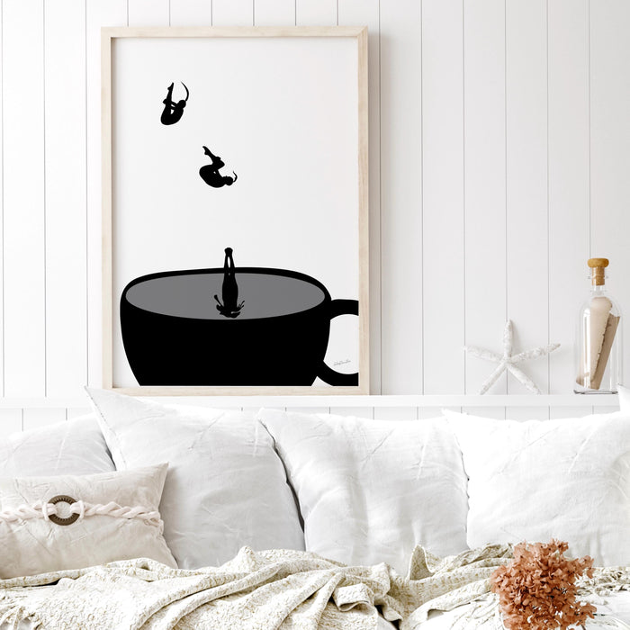 Coffee print, drink poster, modern kitchen decor, retro poster, pop art, kitchen art, exhibition poster, illustration, coffee lover