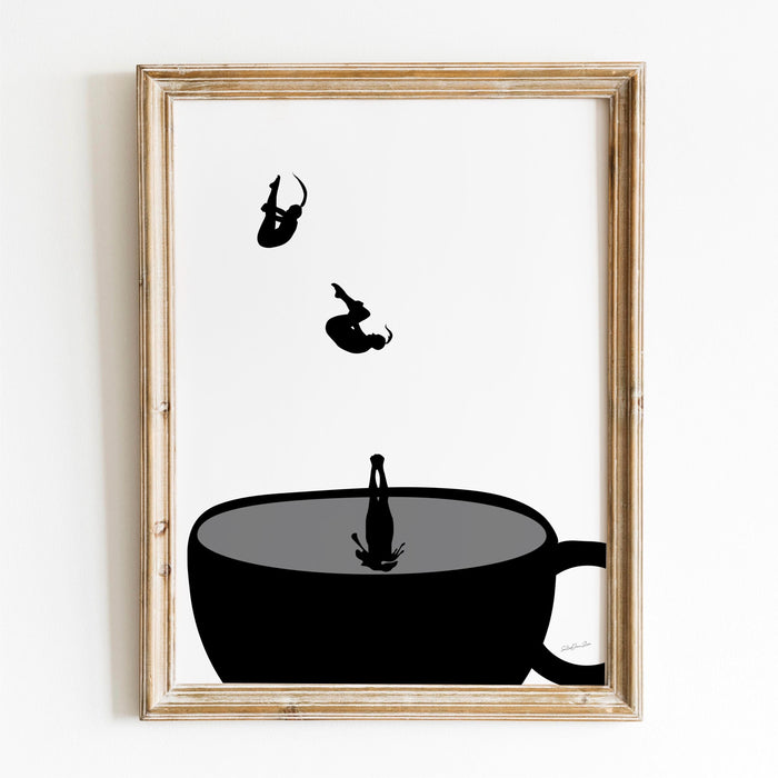 Coffee print, drink poster, modern kitchen decor, retro poster, pop art, kitchen art, exhibition poster, illustration, coffee lover