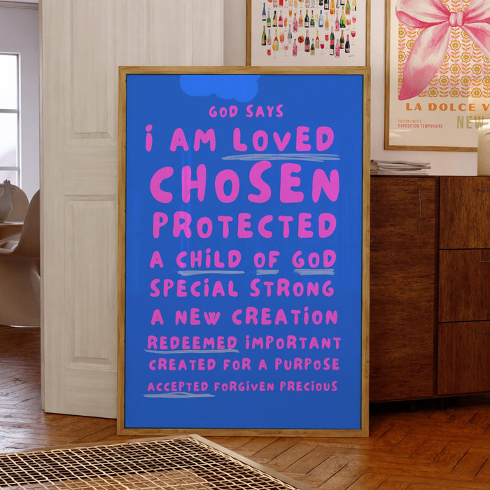 Modern Christian Art Christian Wall Art Scripture Decor Blue Pink Wallart Bible Verse Wall Art Spiritual Art Religious Digital Download