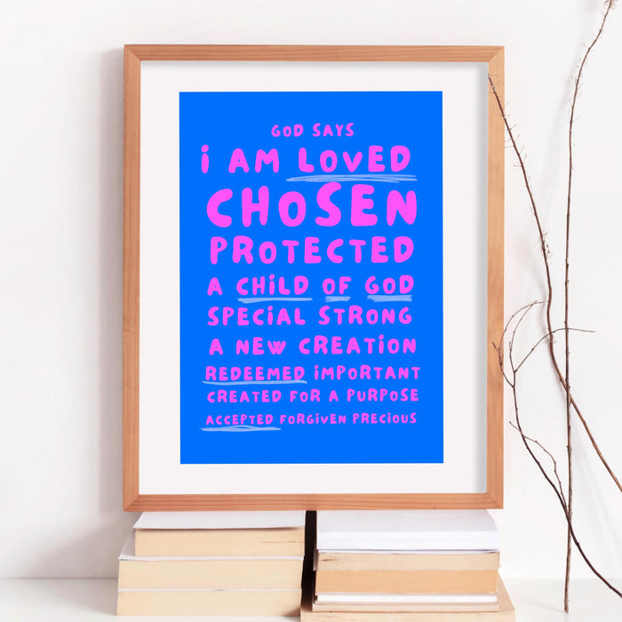 Modern Christian Art Christian Wall Art Scripture Decor Blue Pink Wallart Bible Verse Wall Art Spiritual Art Religious Digital Download
